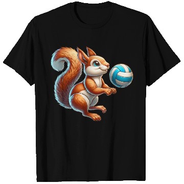 Discover Volleyball Player Squirrel Fun Animal Lover T Shirts