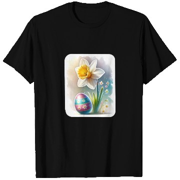 Discover A Beautiful Daffodil With an Easter Egg T Shirts