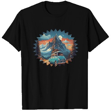 Discover Classic car with wonderful mountains background T Shirts