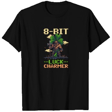 Discover St. Patricks Day Gaming 8-Bit Luck Charmer T Shirts