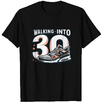 Discover Walking into 30 With Dreams Retro Sneaker Birthday T Shirts
