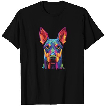 Discover Watercolor Colorful Doberman Pinscher T Shirts