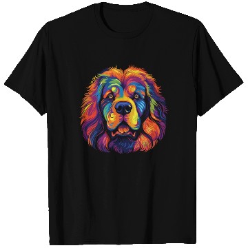 Discover Watercolor Colorful Tibetan Mastiff T Shirts