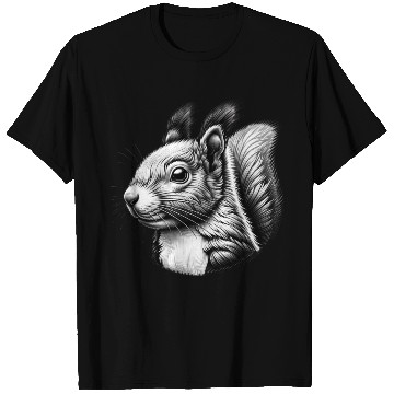 Discover Black White Art Squirrel Animal Lover T Shirts