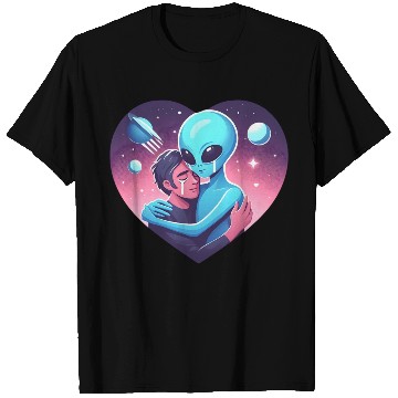 Discover Heartwarming Embrace: Human and Alien T Shirts