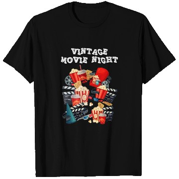 Discover Popcorn Vintage Movie Night T Shirts