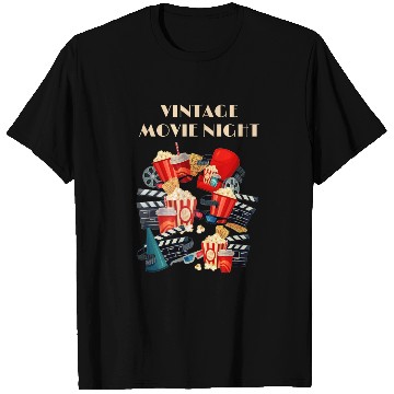 Discover Popcorn Vintage Movie Night T Shirts
