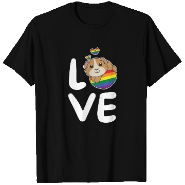 Discover Rainbow Flag Pride Lgbtq Cute Guinea Pig Love T Shirts