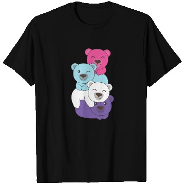 Discover Multisexual Flag Pride Lgbtq Cute Bears Pile T Shirts