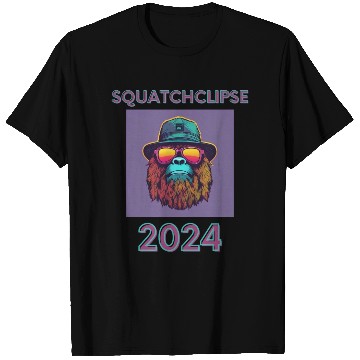 Discover Just a Sasquatch enjoying the eclipse! T Shirts