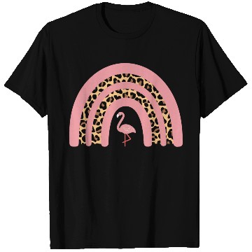 Discover Pink Leopard Rainbow with Flamingo T Shirts