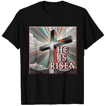 Discover Cross, He is Risen - 2 T Shirts