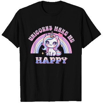 Discover Unicorns Make Me Happy Unicorn-Lover Pastel T Shirts
