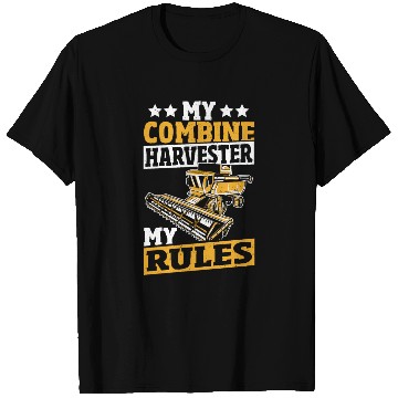 Discover Harvester Driving Threshing Farming Combine T Shirts