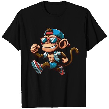 Discover Cool monkey jogging fitness running sport T Shirts