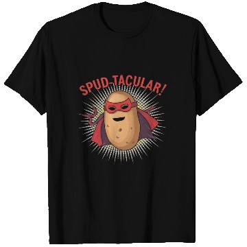 Discover Superhero Potato Saying "Spud-tacular!" Design Art T Shirts