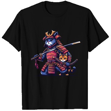 Discover Light Samurai Cat T Shirts