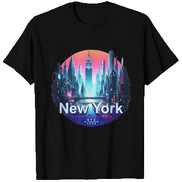 Discover NYC neon light T Shirts