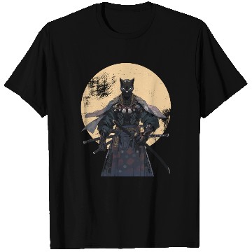 Discover Anime Panther Warrior Samurai katana T Shirts