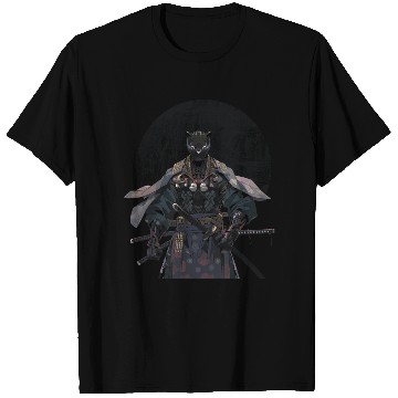Discover Anime Panther Warrior Samurai katana T Shirts