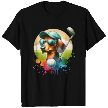 Discover Dachshund Golfer Golfing Wiener Dog Owner Design T Shirts
