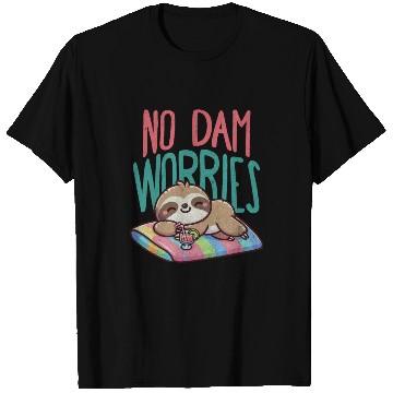 Discover No Dam Worries Sloth on The Beach Relax T Shirts