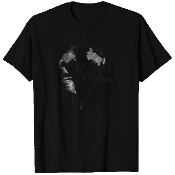 Discover Howling wolf silhouette T Shirts