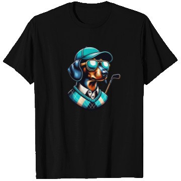 Discover Dachshund Golfer Dog Owner Golfing Wiener Design T Shirts