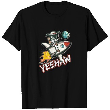 Discover Space Cowboy Riding a Rocket with Yeehaw Slogan T Shirts