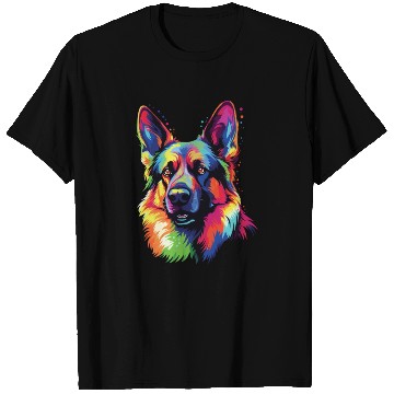Discover Watercolor Colorful German Shepherd T Shirts