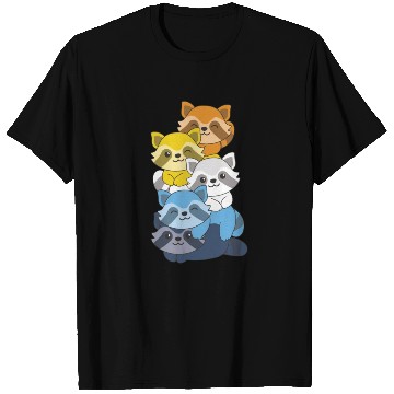 Discover Aroace Flag Pride Lgbtq Cute Raccoon Stack T Shirts