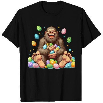 Discover Colorful Easter Eggs Surrounding Bigfoot T Shirts