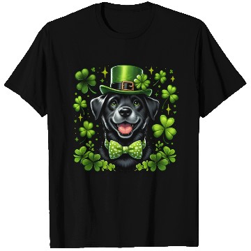 Discover Happy St Patrick's Day Lab Black Labrador Pet Dog T Shirts