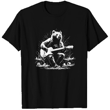 Discover Grizzly Bear Playing Guitar T Shirts