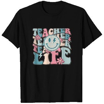 Discover Teacher Life Happy Face Teachers Day Retro T Shirts