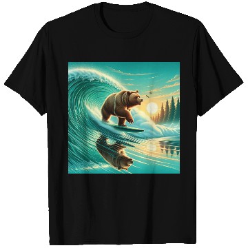 Discover Grizzly bear windsurfing T Shirts