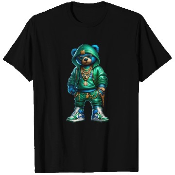 Discover Hustle Anarchy green royal bear T Shirts