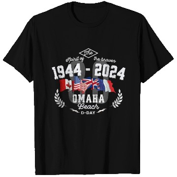 Discover Memorial D-Day Flags Beach Design T Shirts