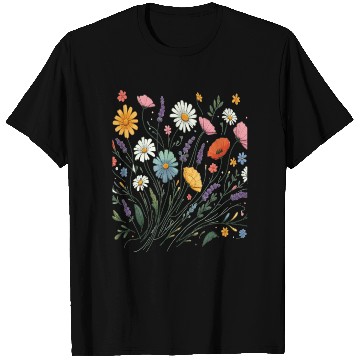 Discover Botanical Bliss Wildflower Bouquet Nature Lover T Shirts