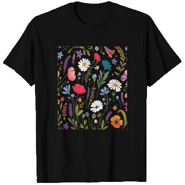 Discover Botanical Bliss Wildflower Bouquet Nature Lover T Shirts