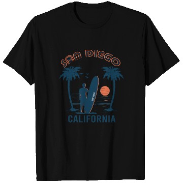 Discover San Diego California Beach Surf Summer T Shirts
