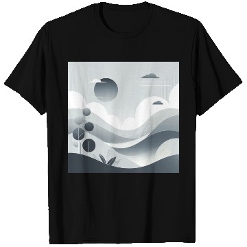 Discover "Tranquil Monochrome Horizon" T Shirts