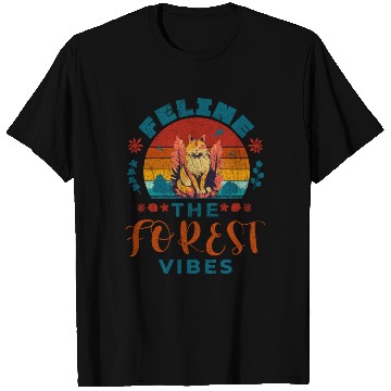 Discover Feline The Forest Vibes, vintage, retro T Shirts