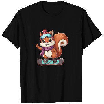 Discover Snowboarding Squirrel Winter Adventure T Shirts