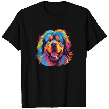 Discover Watercolor Colorful Tibetan Mastiff T Shirts