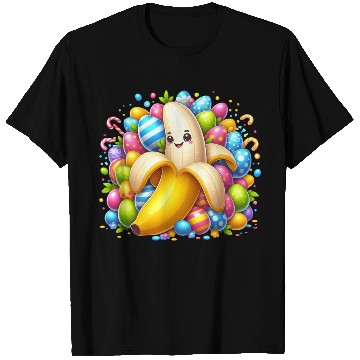 Discover Banana Among Colorful Easter Eggs T Shirts
