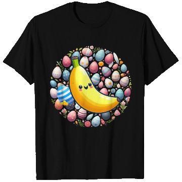 Discover Banana Among Colorful Easter Eggs T Shirts
