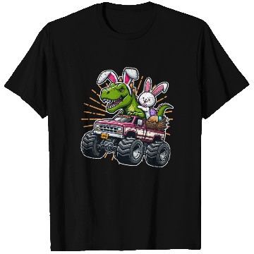 Discover EASTER DINOSAUR RIDING MONSTER TRUCK EASTER T Shirts