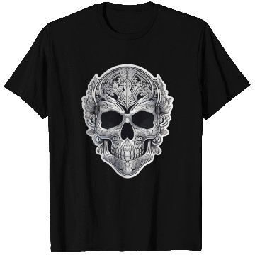 Discover Mexican tribal silver metallic skull T Shirts