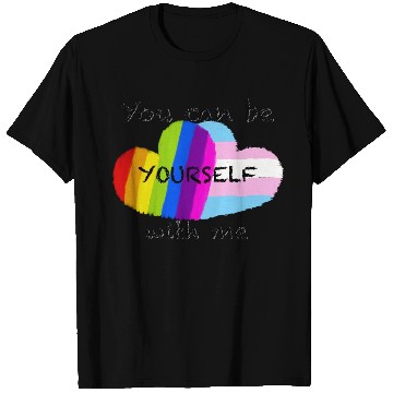 Discover Pride hearts - You can be yourself with me T Shirts